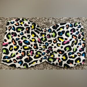 Zenana Outfitters Strapless Tube Top Vibrant, Multi-Colored Leopard Print